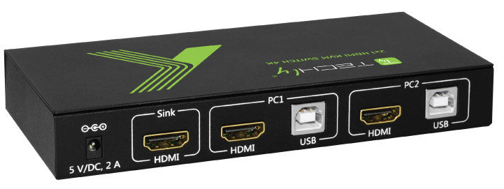 KVM switch 2x1 con USB e HDMI 4K