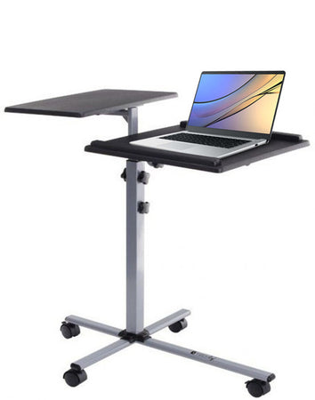 Carrello per Proiettore e Notebook a Due Ripiani Regolabile in Altezza