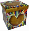 Biscottini Biscottini Pouf Contenitore Pieghevole 32x32x32 Ecopelle Cuore Multiuso Casa