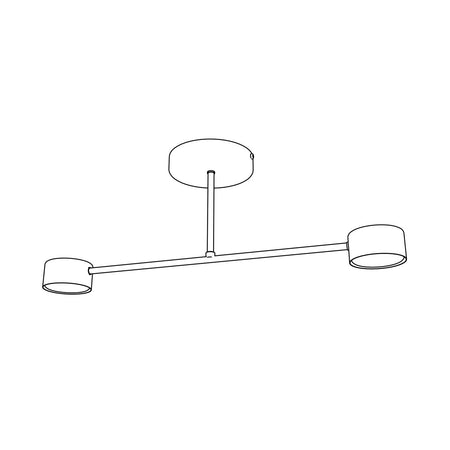 Plafoniera Moderna Halo 2 Luci Bianca