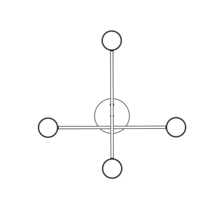 Plafoniera Moderna Halo 4 Luci Bianca