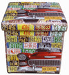 Biscottini Pouf contenitore richiudibile in ecopelle macchina Praticissimo 32x32x32