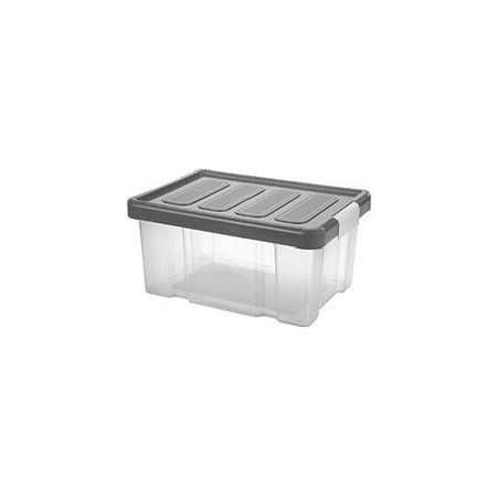 TONTARELLI Contenitore salvaspazio PUZZLE BOX Con Coperchio Grafite 14L