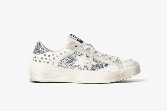 2Star sneakers donna Enjoy star bianco argento 2SD5078 064