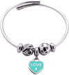 ONE - Bracciale charms My Story LOVE in acciaio e swaroski