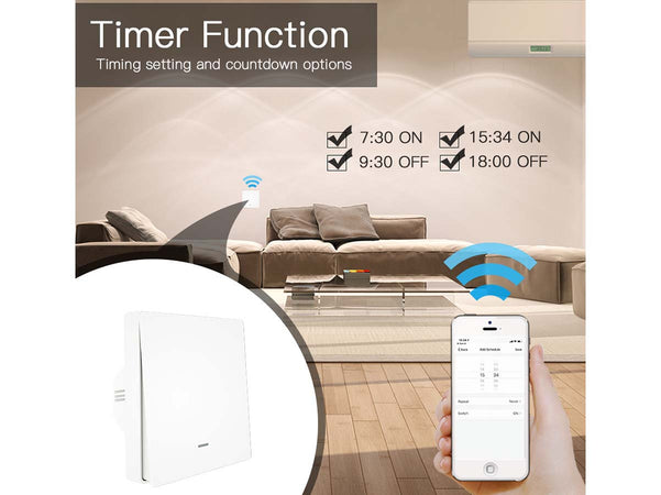 Interruttore Da Parete Wireless WiFi + RF 433 Con 1 Tasto Attacco Semplice Dove Si Vuole Senza Filo