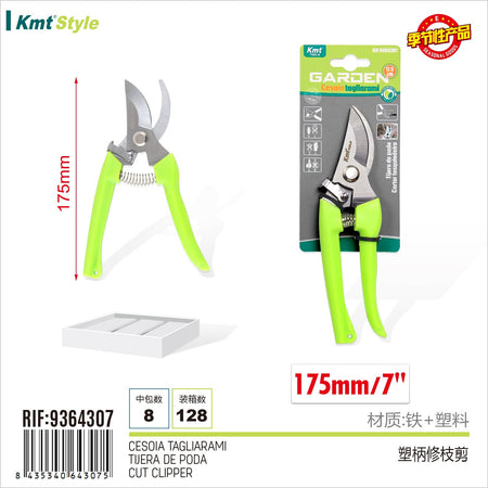 Forbici Cesoia Tagliarami con Molla Misura 175mm Forbici Potatura e Vendemmia Giardino Professionale Rami Tagliabi