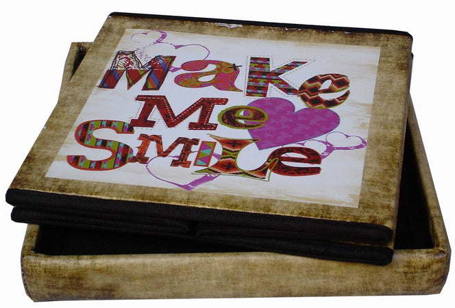 Biscottini Pouf Contenitore Richiudibile Biscottini Ecopelle Smile 32x32x32 Design Moderno