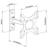Supporto a muro per TV LED LCD 19 - 37'' inclinabile 2 snodi bianco