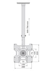 Staffa telescopica per installazione TV LED/LCD a soffitto
