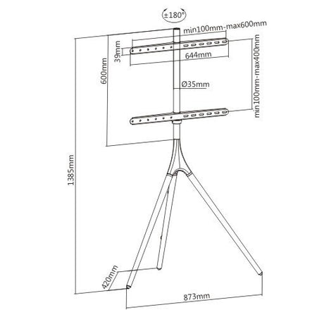 Supporto a Pavimento Cavalletto Tripod per TV LCD/LED/Plasma 45-65''