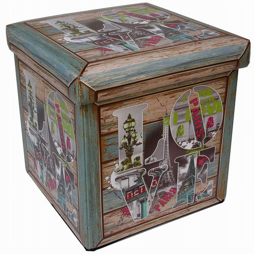 Biscottini Pouf contenitore richiudibile Biscottini Ecopelle Praticissimo 32x32x32 Arredo