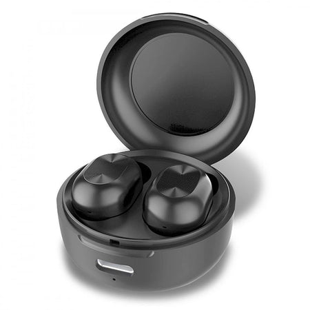 Auricolari Wireless Bluetooth con Custodia di Ricarica Nero