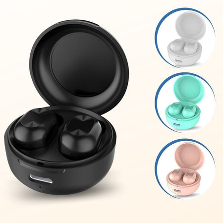 Auricolari Wireless Bluetooth con Custodia di Ricarica Nero