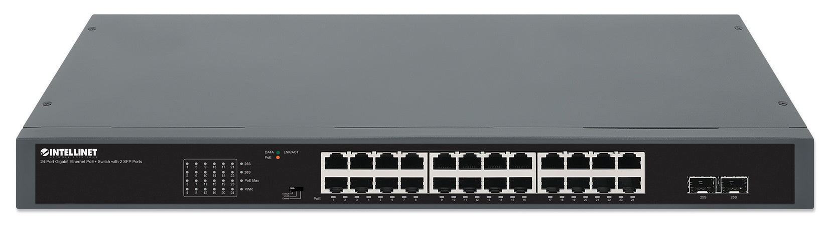 Gigabit Ethernet Switch 24-Porte PoE+ con 2 porte SFP
