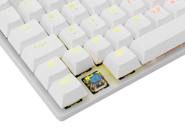 Tastiera Gaming Meccanica USB Anti Ghosting RGB LED 87 Tasti Bianco, Commandos