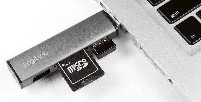 Hub USB3.2 Gen2 2 Porte USB A con Lettore di Schede Card Reader