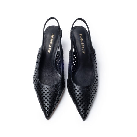 Emanuelle Vee slingback Divina laserato black 218 12