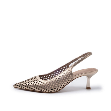 Emanuelle Vee slingback Divina laserato laminato gold 218 12