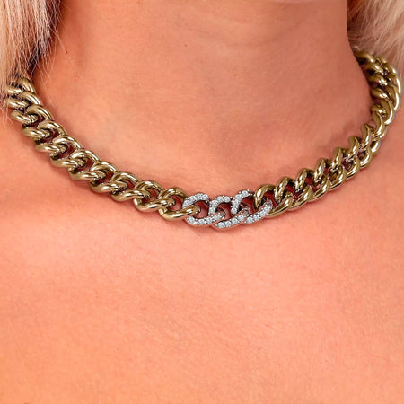 Collana MORELLATO donna Unica dorata pavé - 42 cm