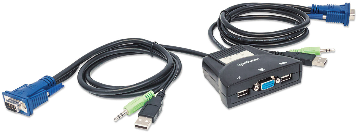 Mini KVM Switch 2 Porte USB con Audio