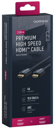 Cavo HDMI High Speed Ethernet A/A M/M 2 m Alta Qualit&agrave