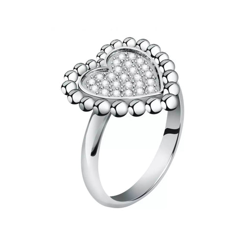 Anello MORELLATO donna Dolcevita acciaio cuore pavé
