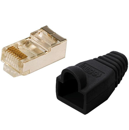Plug Copriconnettore Cat.5E RJ45 Cavo Schermato 100pz Nero