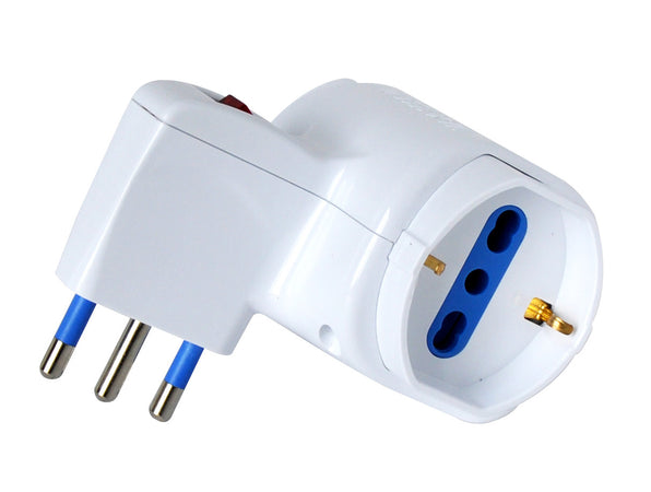 Adattatore con spina 16A e prese 2 Italiane/ 2 Schuko