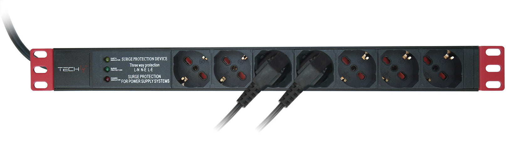 Multipresa 7 Posti da Rack 19'' con Filtro di Protezione 3 LED Spina Italiana 1U