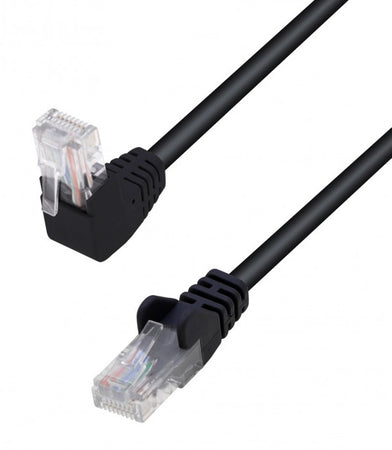 Cavo di Rete Patch Connettore Angolato 90&deg CCA Cat. 5E UTP 10m Nero