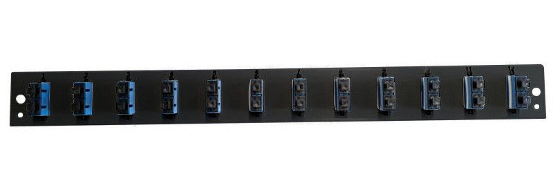 Pannello Frontale per Cassetto Ottico 1U 12 SC Duplex/LC OS2 Nero