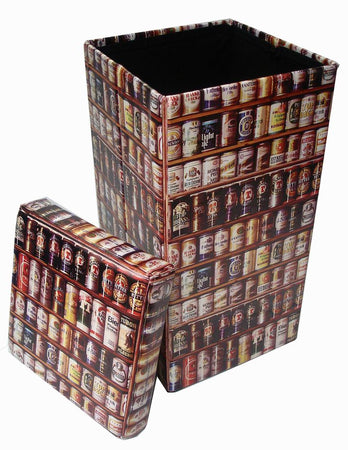 Biscottini Pouf contenitore richiudibile in ecopelle