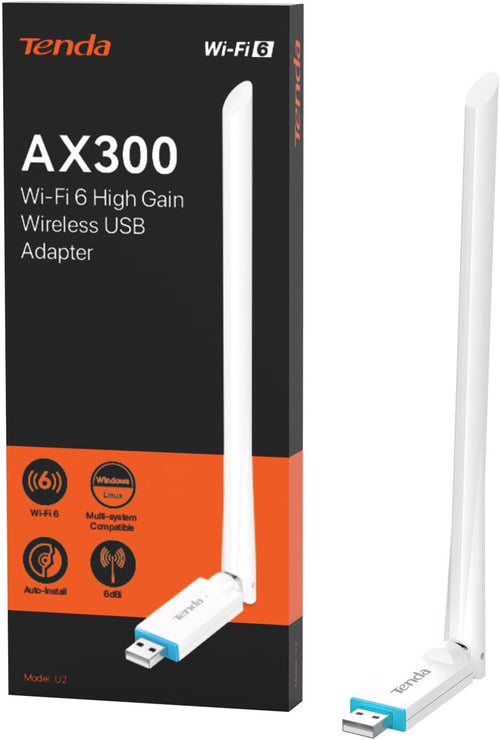 Adattatore USB Wireless Wi-Fi 6 ad Alto Guadagno 2.4G/286Mbps, U2 V5.0