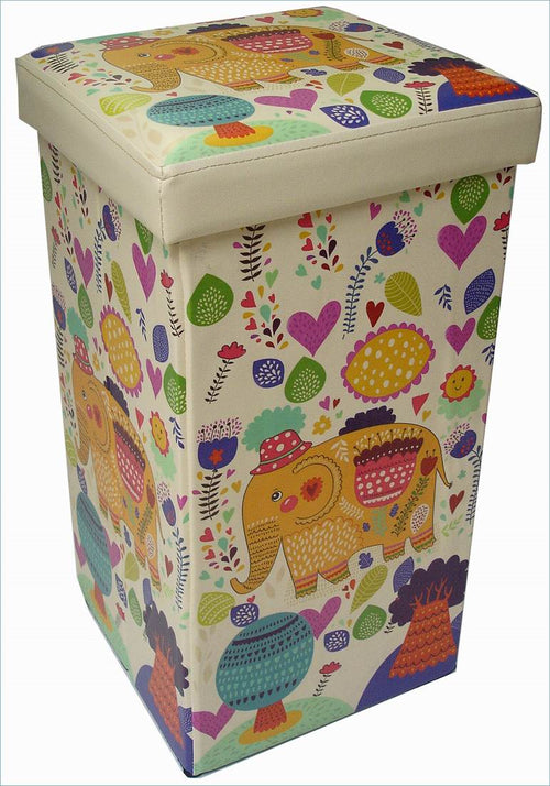 Biscottini Pouf Contenitore Biscottini Richiudibile Ecopelle Sgabello Poggiapiedi 32x32x60