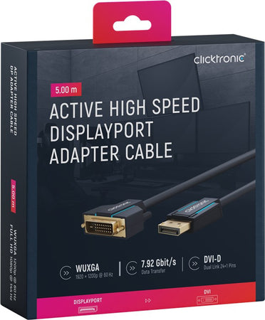 Cavo Monitor DisplayPort Maschio a DVI-D Maschio 5 m Blu