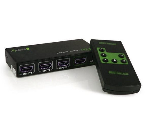 Switch HDMI 3 IN 1 OUT con Telecomando 4K UHD 3D