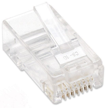 Confezione 100 Plug RJ45 UTP per Cavo Rigido Cat.6
