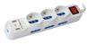 Multipresa 6 Posti Italiana Bipasso con 2 Prese USB Bianca