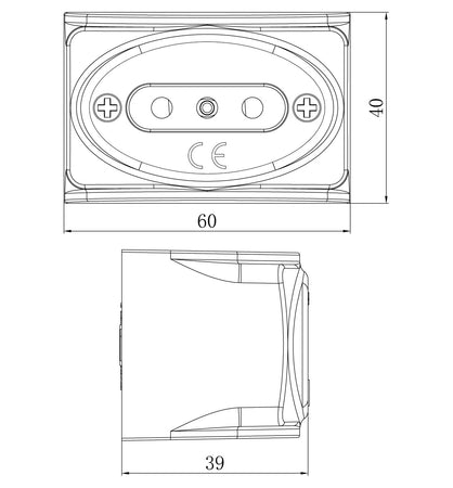 Presa da muro 2P+T 10A bianco