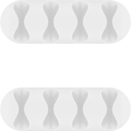 Set 2 Fermacavo da Scrivania a quattro posti Bianco