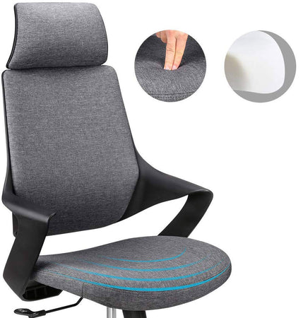 Sedia per Ufficio con Schienale Alto Design Moderno Grigio