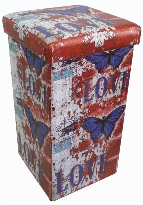 Biscottini Pouf contenitore richiudibile in ecopelle
