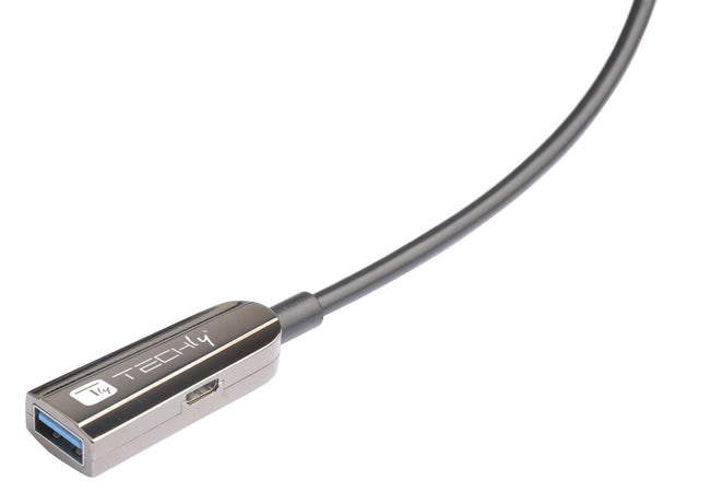 Cavo Ottico Attivo USB 3.0 SuperSpeed Active Optical Cable USB A M/F 100m Nero