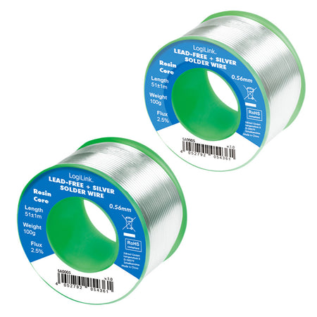 Stagno in Rotolo per Saldatura Senza Piombo Argento 0,3% Rame 0,7% &oslash 0,56 mm 100g