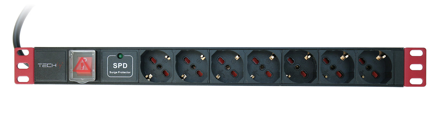 Multipresa da Rack 19'' 7 Posti con limitatore da sovratensioni