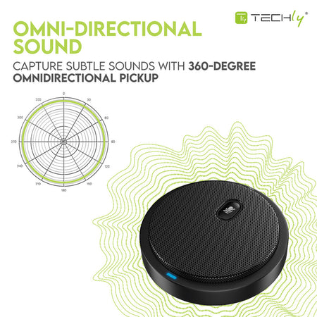 Microfono USB Omnidirezionale da Conferenza con Tasto Muto