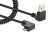 Cavo di Ricarica USB-A a Micro-USB 1m Spiralato Nero