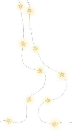 20 Luci LED a Stella con Filo d'argento IP20 Bianco Caldo a Batteria con Timer