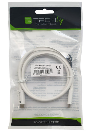 Cavo USB4 Gen3 EPR USB-C&trade M/M 40G 240W PD3.1 8K E-Mark Certificato 1m
